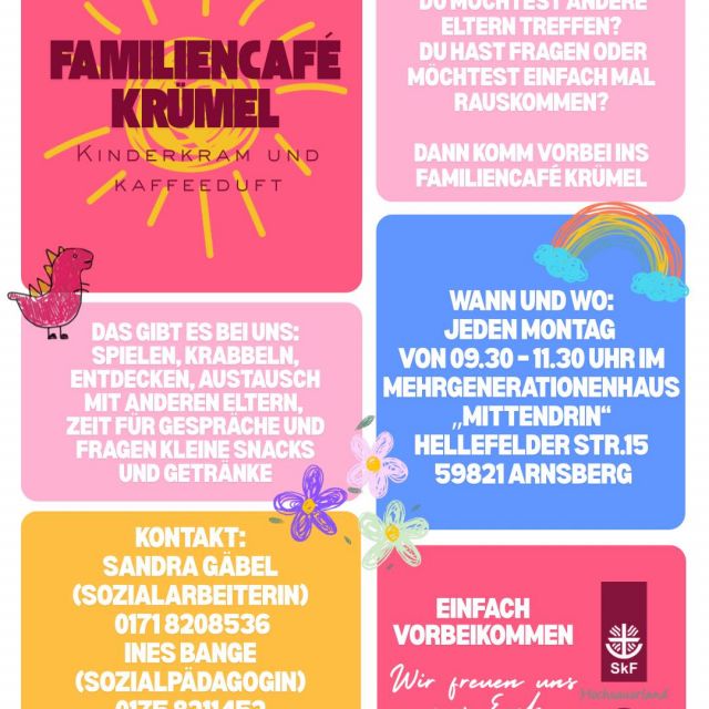 Wir sind mit unserem Familiencafé Krümel gestartet ...